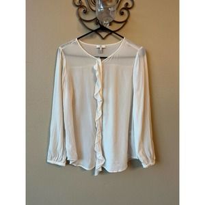 Joie 100% Silk White Blouse Size S